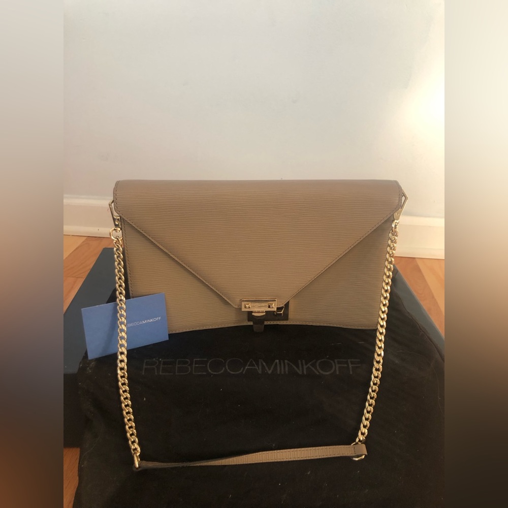 Rebecca Minkoff Faux Leather Handbag with removable chain strap (Almost New)